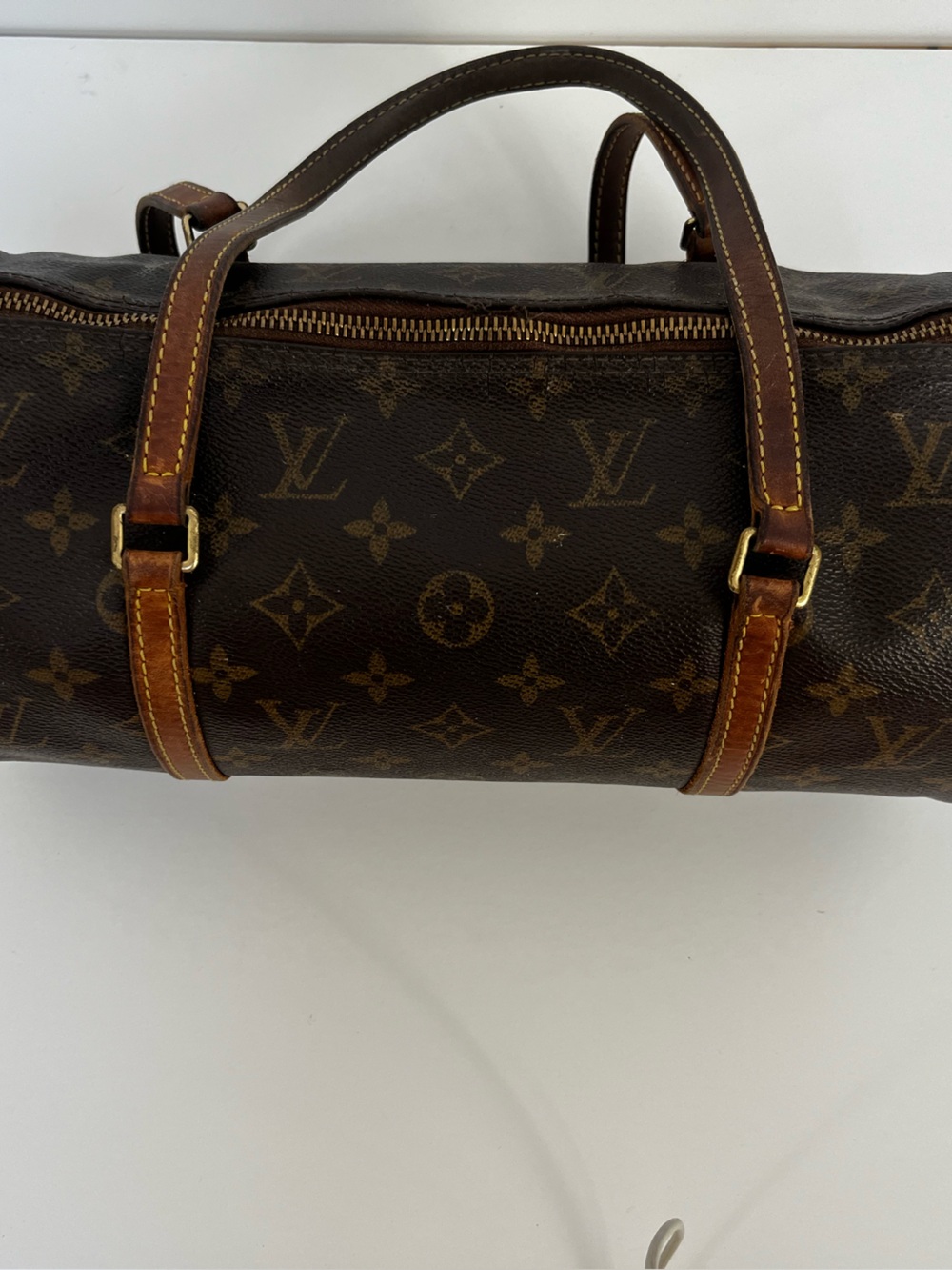 Louis Vuitton Monogram Canvas Pappolin 30  Bag in Brown and Tan